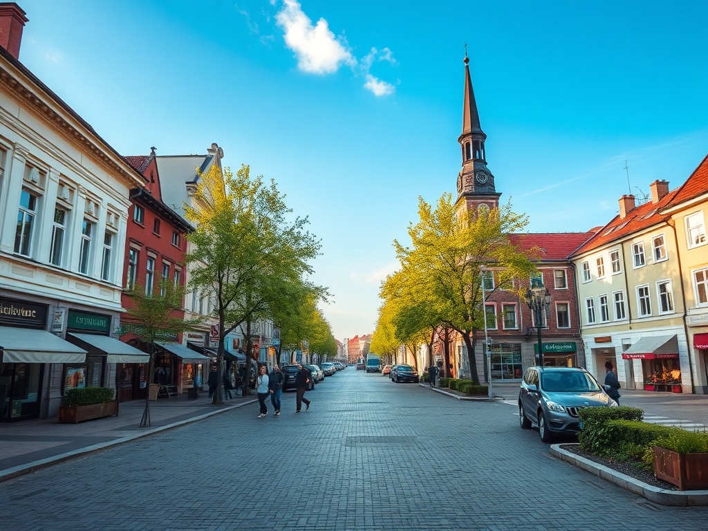 Mapa Otwocka z zaznaczonymi punktami usługowymi, ilustrująca infrastrukturę miasta.